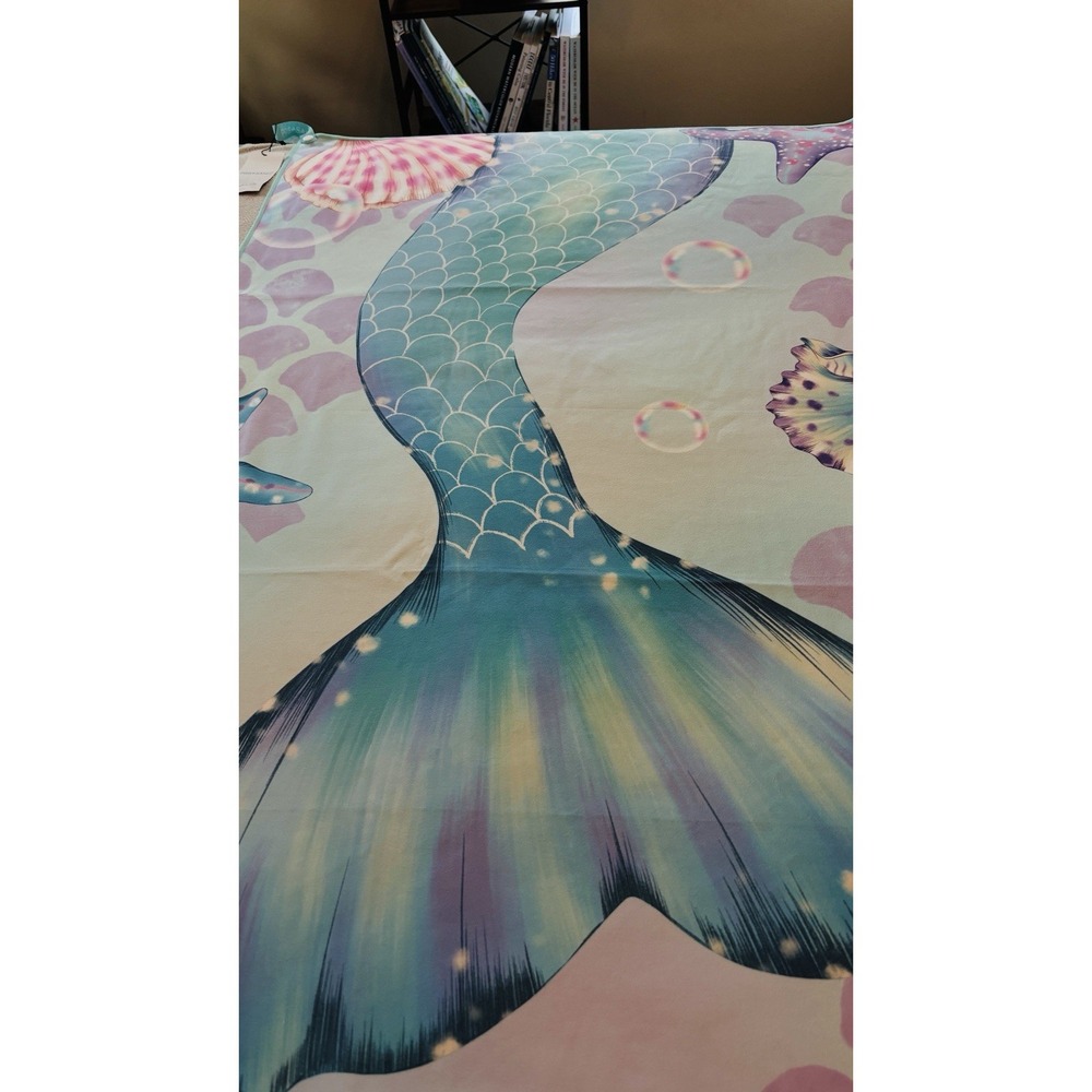 PRIS+SAND Mermaid Aqua Printed Beach Towel 30x60 Polyester/Polyamide